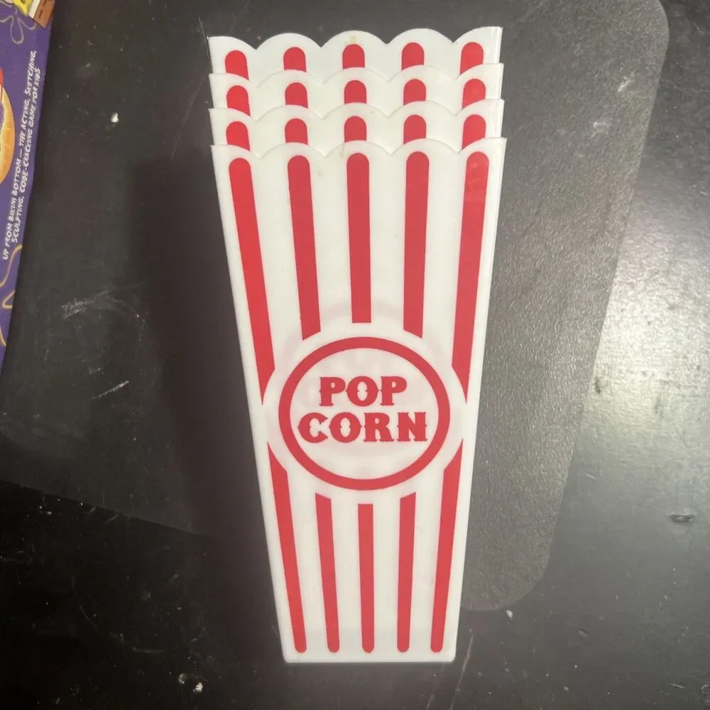 Movie Night Popcorn Fanatic Lot of 20 Popcorn Buckets Containers Party Supplies
